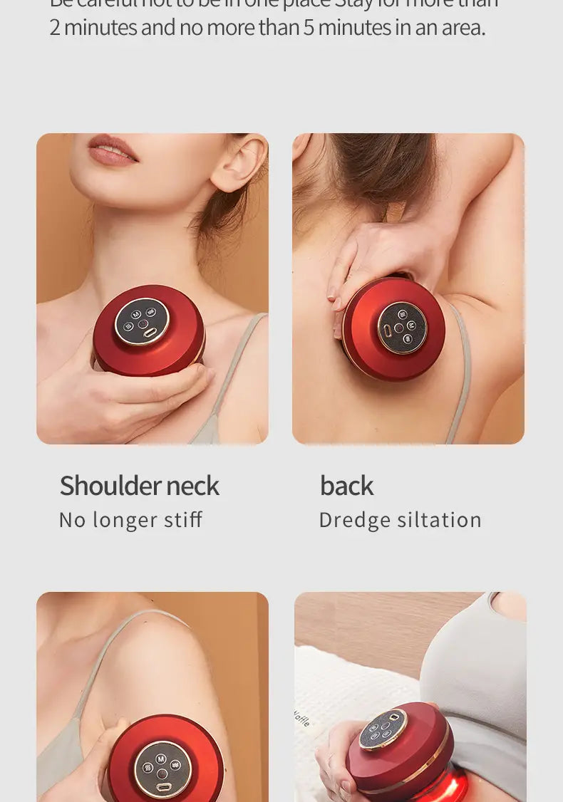 Portable Electric Cupping Massager with Red Light (2 Cups)